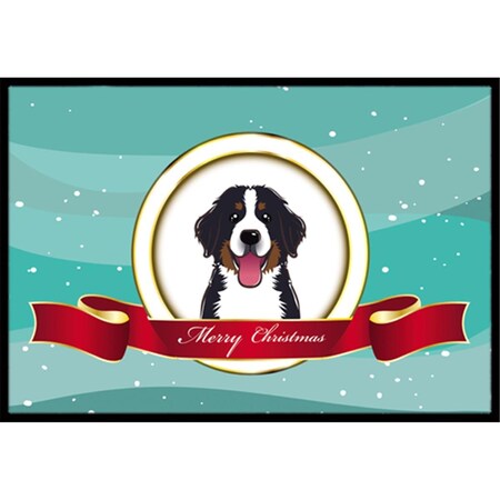 Carolines Treasures Bernese Mountain Dog Merry Christmas Indoor and Outdoor Mat- 18 x 27 in. BB1547MAT